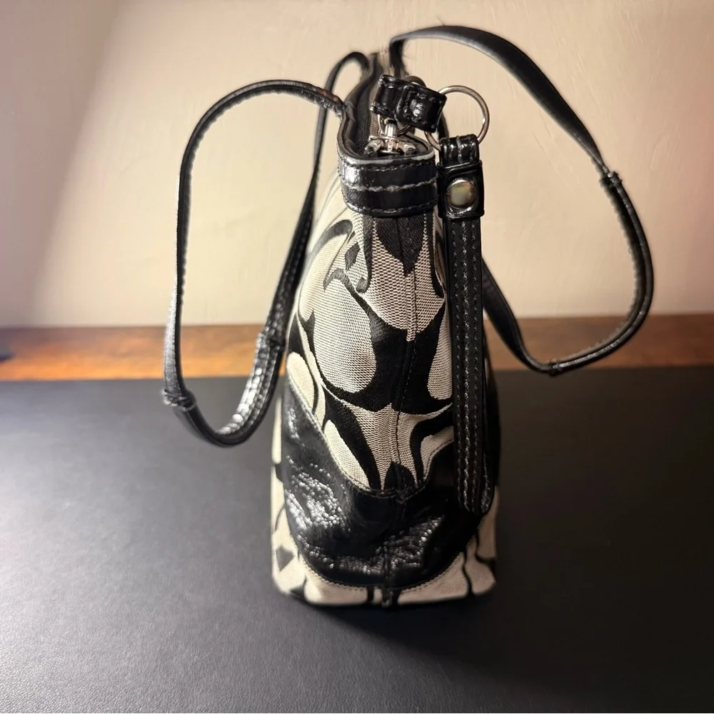 Coach Black and Gray Signature Tote - Picture 2 of 4